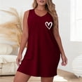 thumbnail image 2 of Camisa de Manga Corta Vestido para las Mujeres sin Mangas Suspender Vestido de Noche Suelto Cómodo Vestido de Sueño Poliéster Casual Casa Salón, 2 of 6