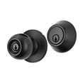 thumbnail image 4 of (4 pack) Hyper Tough Keyed Entry Ball Doorknob Lock and Single Cylinder Deadbolt Matte Black Finish Combo Pack, 4 of 10