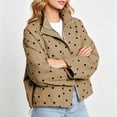 thumbnail image 6 of Aloohaidyvio Women's Polka Dot Jackets Fall Trendy Lightweight Stand Collar Coat Zip Up Outerwear with Pockets, 6 of 7