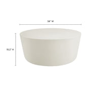 Brion Round Indoor - Outdoor Patio Concrete Coffee Table in White