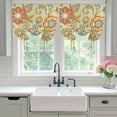 thumbnail image 4 of Gray Green Boho Floral Tie Up Curtains for Windows, Balloon Window Shades, Vintage Abstract Art Ethnic Flowers Kitchen Window Treatments Roll Up Curtain for Basement/Nursery 52"x45", 4 of 8