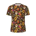 thumbnail image 5 of Wukai Sunflowers Mushrooms Print Men's Short-Sleeved Mesh T-Shirt,Quick-Dry Short Sleeve Workout T-Shirt-X-Large, 5 of 8