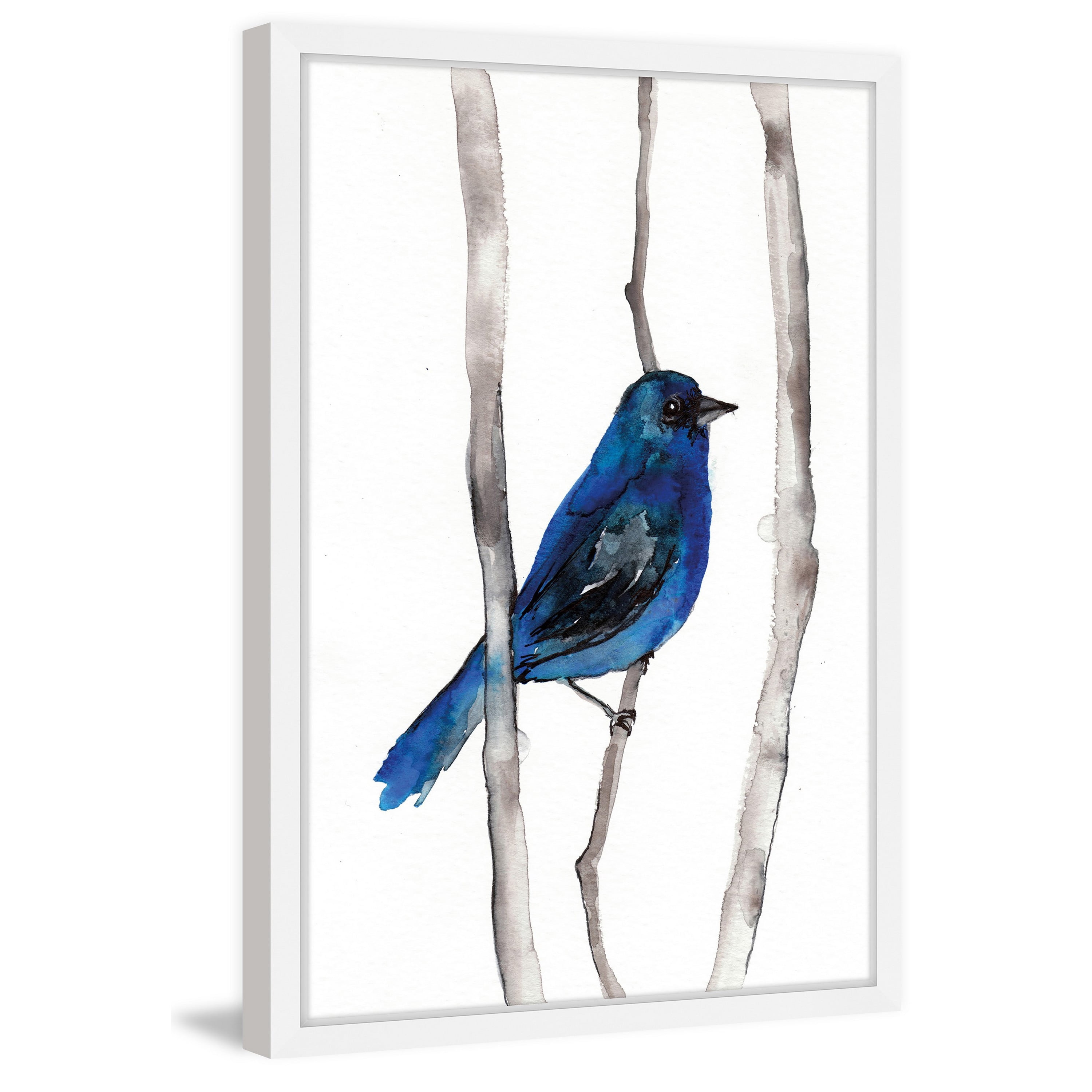 Marmont Hill "Indigo Bunting" by Christine Lindstrom Framed Painting Print