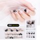 thumbnail image 1 of Uñas postizas reutilizables, 24 piezas de plástico para uñas postizas, regalo para mujeres, uñas postizas adhesivas, cobertura total., 1 of 2