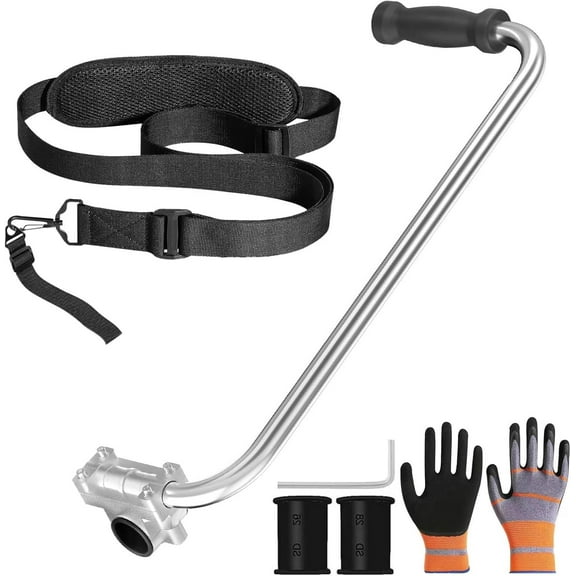 Heavy-Dutytrimmer Handle Grip, Weed Eater Handle Extension Back Saver, String Trimmers Grip with Shoulder Strap, Ergonomic Weed Eater Attachments Aluminum for Landscaping, Lawn Care
