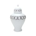 thumbnail image 2 of Jarrón de cerámica con forma de tarro de jengibre de porcelana, para flores, con tapa decorativa. 26cmx45cm, 2 of 9