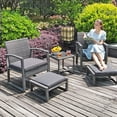 Patiorama 5 Piece Outdoor Patio Wicker 4 Sitting Furniture Set with