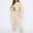 Beige, variant on AOOCHASLIY Women Suits Fashion Women Casual Solid Long Sleeve Bandage Long Sleeve Round-Neck Blouses Sets