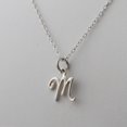 thumbnail image 4 of Sterling Silver Tiny Initial Letter M Charm Necklace, 18" Chain, Cursive Handwriting, 4 of 4