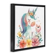 thumbnail image 2 of Stupell Industries Bohemian Whimsical Unicorn with Blossoms Black Floating Frame Canvas Art, 18 x 18, by Creative Studio, 2 of 8