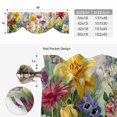 thumbnail image 6 of Tie Up Valance Curtain for Kitchen, Spring Watercolors Flowers Rod Pocket Short Curtains Adjustable Tie-Up Shade Valances, Purple Pink Yellow Floral Window Treatment for Bathroom Living Room Bedroom, 6 of 9