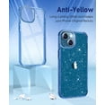 thumbnail image 3 of for iPhone 13 Case with Screen Protector + Camera Lens Protector, Clear Glitter Shockproof Protective Phone Case, Non Yellowing for Women Girls iPhone 13 Cover 6.1 inch - Clear Blue, 3 of 6