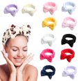 thumbnail image 4 of Thinsont Coral Velvet Head Band Cute Portable Elegant Bowknot Makeup Face Washing Women Headband Headwear Birthday Gift Light Blue, 4 of 6
