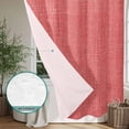 thumbnail image 4 of Xipuska Vintage Coral Red Shower Curtain - Water Repellent Fabric Shower Curtains Washable, Farmhouse Retro Solid Color Linen Texture Decorative Cloth Bathroom Curtains Modern Bath Decor 66"x72", 4 of 6