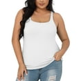 thumbnail image 4 of Beautyin Plus Size Tank Top for Women Adjustable Spaghetti Wide Straps Sleeveless T-shirts Cami, 4 of 7