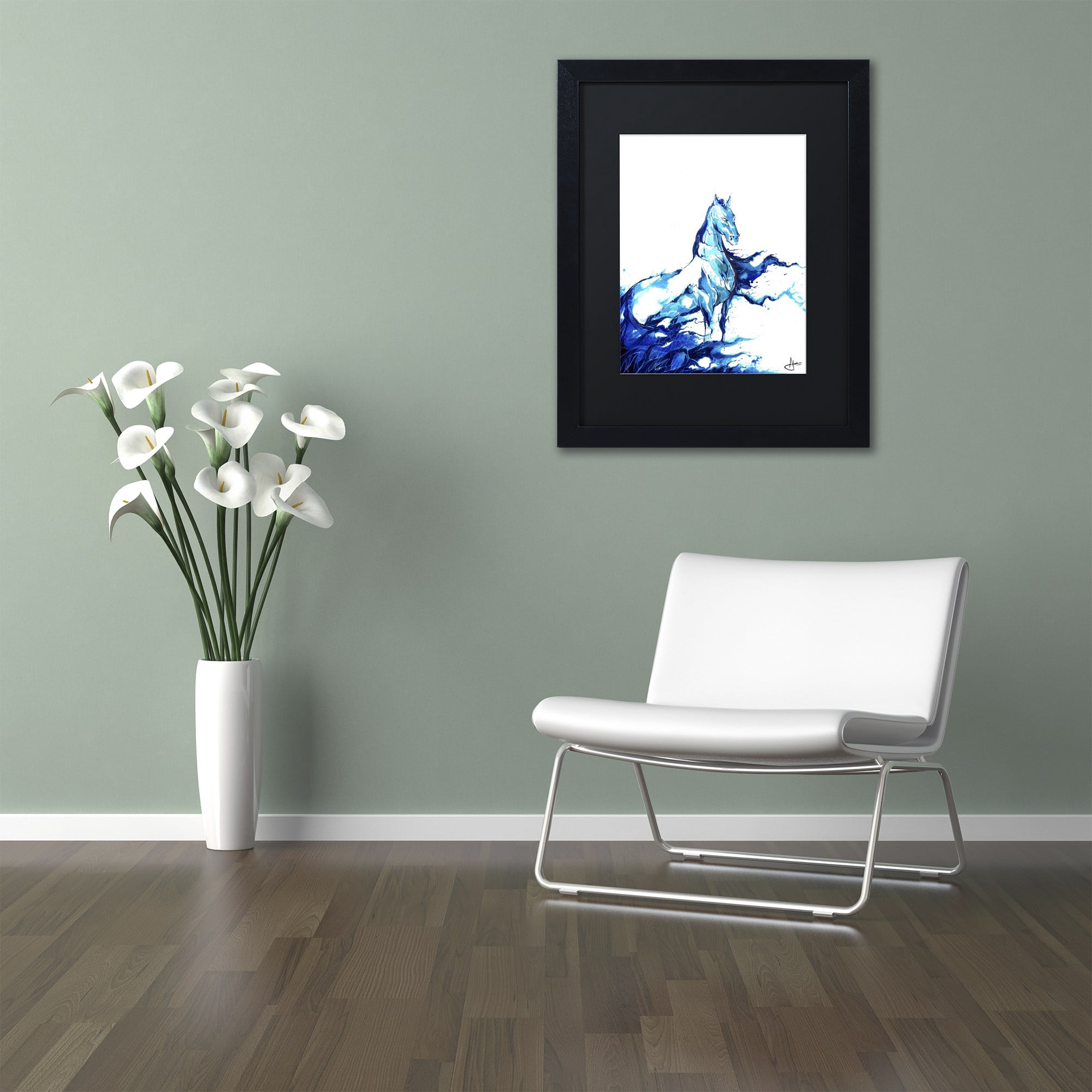 Poseidon' Canvas Art by Marc Allante, Black Matte, Black Frame