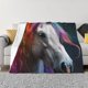 thumbnail image 1 of Fotbe Colorful Haired White Horse Manta de Franela con Estampado, Manta Ultrasuave para Cama, Sofá, Auto, Hipoalergénica y Antibolitas-50"x40", 1 of 6