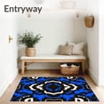 thumbnail image 3 of ODIKA 5'x7' Machine Washable Non-Slip Area Rug, Elegant Damask Swirl Contemporary Medallion Decorative Flooring High Traffic Rug with Pad, Blue, 590669, 3 of 8