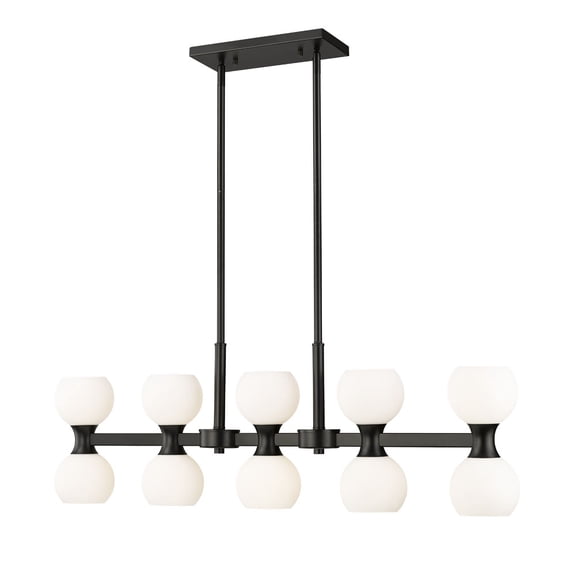 494-10L-MB-Z-Lite-Artemis - 10 Light Island In Mid-Century Modern Style-12.75 Inches Tall and 5 Inches Wide-Matte Black Finish