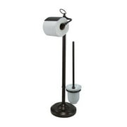 Elements of Design Vintage Free Standing Pedestal Toilet Paper Holder with Stool Brush Holder