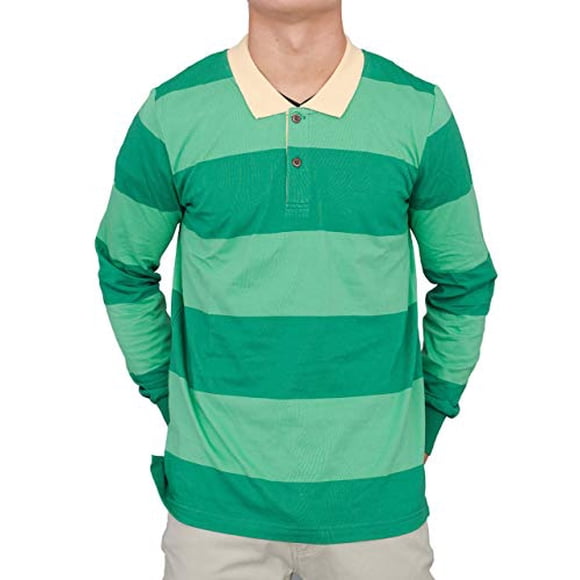 Costume Agent Blue & Detective Striped Long Sleeve T-Shirt Halloween Cosplay Cosplay - Green (Large)
