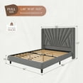 thumbnail image 3 of EnHomee Full Bed Frame with Tall Headboard Full Size Bed Frame with LED Lights & Charge Station, Gray, No Box Spring Needed, Noise Free, 3 of 8