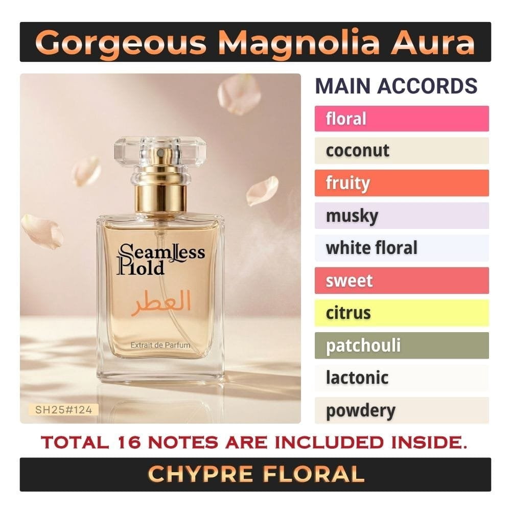 Seamless Hold Magnolia Aura Floral Coconut White Floral Perfume for Women Parfum | Inspired Luxury Fragrance | Long-Lasting Scent - 3.4 oz (100 ml)