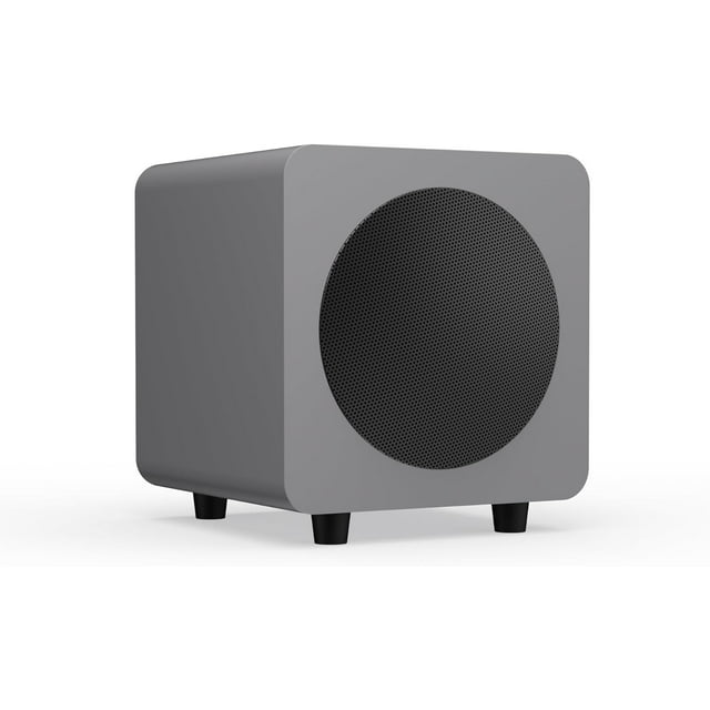 Kanto SUB6VMG Subwoofer Scellé Alimenté / Puissance de Crête 200 W / Caisson de Basses 6 Po / Basses Rapides et Précises / Conception Ultra Compacte / Blanc Mat