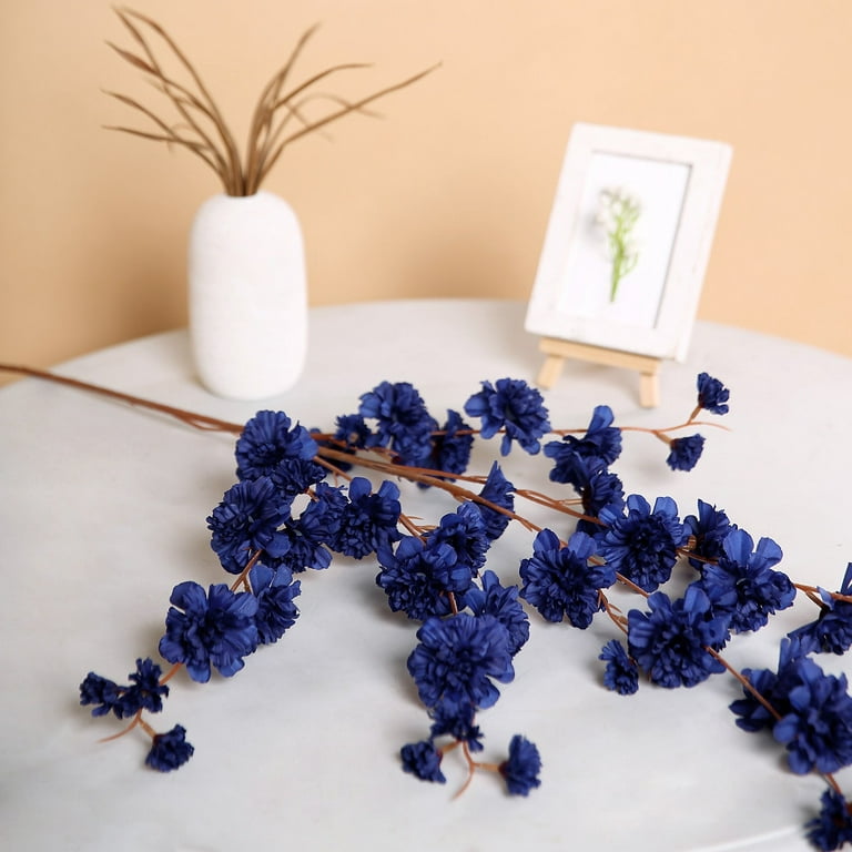 Efavormart 2 Branches - 42 Navy Blue Carnation Flower Spray, Silk Flower  Bouquet - Perfect for Table, Banquet, Wedding, Office, Events,  Centerpieces, Chairs, Arches, Backdrops, and Stage Decor 