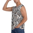thumbnail image 3 of Pofeuu Leopard And Zebra Print Men's Muscle T-Shirt, Sleeveless, Muscle Tank, Classic Muscle Tee Top For Men Casual Sleeveless Muscle T-Shirt Trendy Clothes-Small, 3 of 7