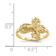 thumbnail image 3 of Solid 14k Yellow Gold Diamond-Cut Crucifix Cross Ring Band Size 7, 3 of 6