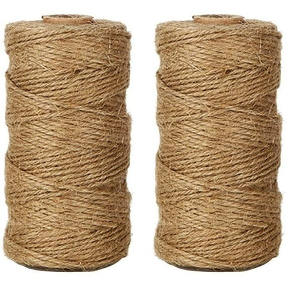 Tenn Well Natural Jute Twine, 656 Feet 2Ply Brown Twine String for Crafts, Gift Wrapping, Packing, Gardening