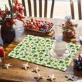 thumbnail image 6 of Shamrock Placemats,Green Clover Table Mats Set of 6,12x18 Inch,Waterproof Oil-Proof Washable and reusable Linen placemats Holiday Party Kitchen Table Decorations, 6 of 6
