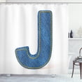 thumbnail image 1 of Ambesonne Letter J Shower Curtain, Theme Themed Design, 69"Wx84"L, Blue Marigold, 1 of 3