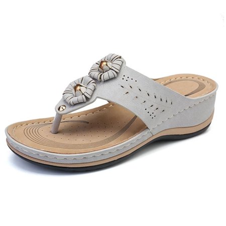 

B91xZ Flip Flops For Women Shoes Flip Casual Flops Outdoor Fashion Wedges Floral Slippers Sandals Women s Women s slipper Size 9