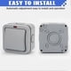 thumbnail image 4 of Weatherproof Outdoor Switch - 20A - IP66 - Universal Waterproof Switch with Independent Switch and Indicator Light - Grey - For Outdoor, Garden, Balc, 4 of 5