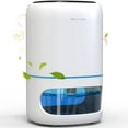 thumbnail image 1 of Hoomace Small Dehumidifiers for Bedroom w/Air Purifying Function, 1000 ml/35 oz for 2500 Cubic Feet (260 sq ft) with 7 Colorful LED Lights Timer Set Negat, 1 of 7