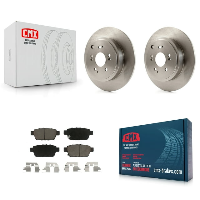 CMX Rear Disc Brake Rotors and Ceramic Pads Kit for Car 2006-2014 Honda Ridgeline K8C-102110