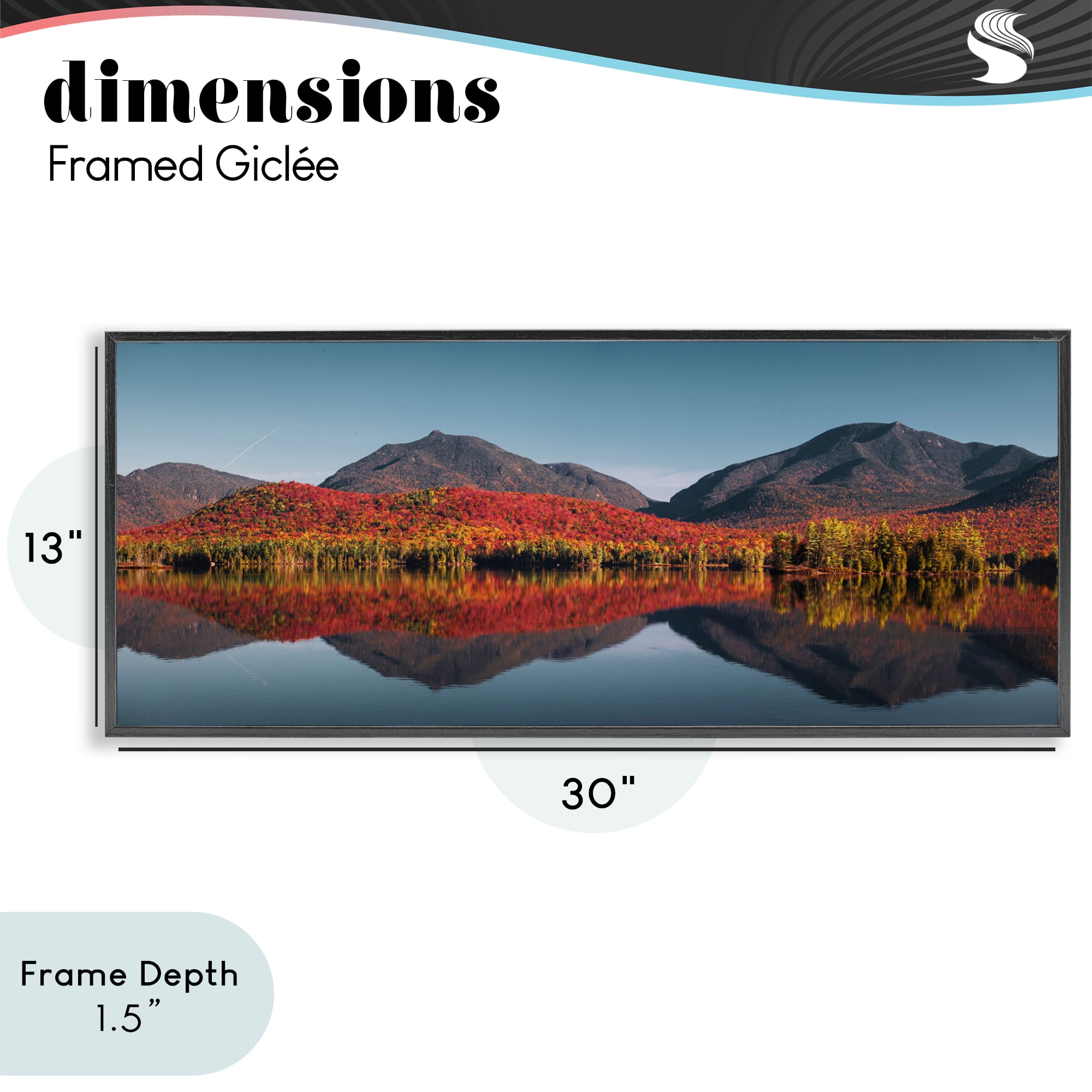 Stupell Industries Autumn Panorama Reflections Black Framed Giclee Art, design by Jonathan Zaharek