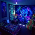 thumbnail image 5 of Tapiz fluorescente Tapiz de calavera de astronauta y hongo Construcción de poliéster, 5 of 5