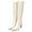 White, variant on FSJ Women Classic Sqaure Toe Mid Heel Knee High Boots Crystal Chunky Heel Half Zip Modern Tall Boots Solid Fall Winter Shoes Size 10.5 Brown