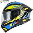 thumbnail image 3 of Casco integral con Bluetooth para motocicleta, doble lente, abatible hacia arriba, intercomunicador, aprobado por DOT, para carreras de motos y motocross, 3 of 5
