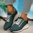 thumbnail image 2 of YLYL Women's Platform Wedge Sneakers Zipper Lace-Up Hidden Heel Fashion Casual Slip on Walking Shoes, 2 of 9