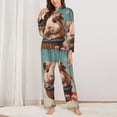 thumbnail image 2 of Fotbe Hot Air Balloon Guinea Pig Pattern Long Sleeve Pajama Set for Women,Sleepwear Set,2-piece Loungewear Set,Soft PJs Comfy Nightwear with Pockets -Large, 2 of 7