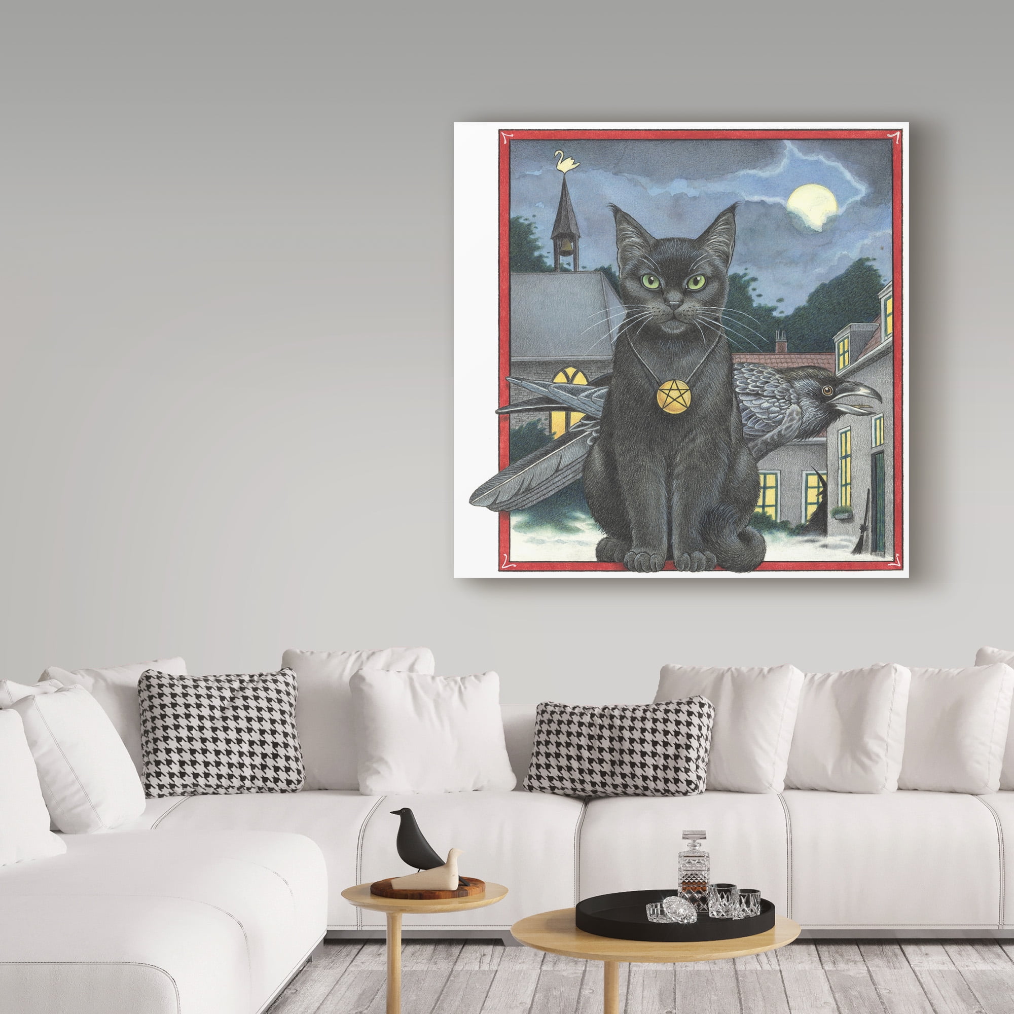 Trademark Fine Art 18 x 18 Animals Canvas Art ' Halloween Black Cat ' by Francien Van Westering