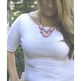 thumbnail image 3 of Pink Statement Necklace with Geometric Stone Design - Romantic Fashion Jewelry Necklace, 3 of 7