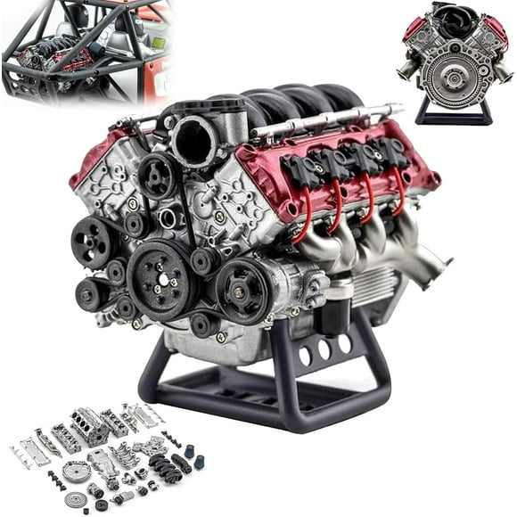 Cison V8 Engine Kit, 2024 New Cison Engine, Cison V8 Engine Model Kit That Runs, Mini Engine Build Kit, V8 Engine for Capra Vs4-10