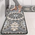 thumbnail image 2 of Kitchen Rugs Sets Of 2,Gray Floral Mandala and Leaf Pattern Anti Fatigue Kitchen Mat Rugs Non Slip Washable,Decorative Kitchen Floor Mats for Kitchen,Sink,Laundry,17"x47"+17"x47", 2 of 5