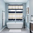 thumbnail image 3 of Navy Beige Striped Kitchen Curtains Sets for Windows 36 Inch Length, Gradient Geometric Blue White Rod Pocket Window Treatments Tier Curtains and Valances Set for Bedroom/Bathroom, 3 of 8