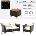 thumbnail image 3 of Gymax 4 Piece Outdoor Conversation Set Patio Cushioned Chairs w/ Storage Coffee Table, 3 of 7